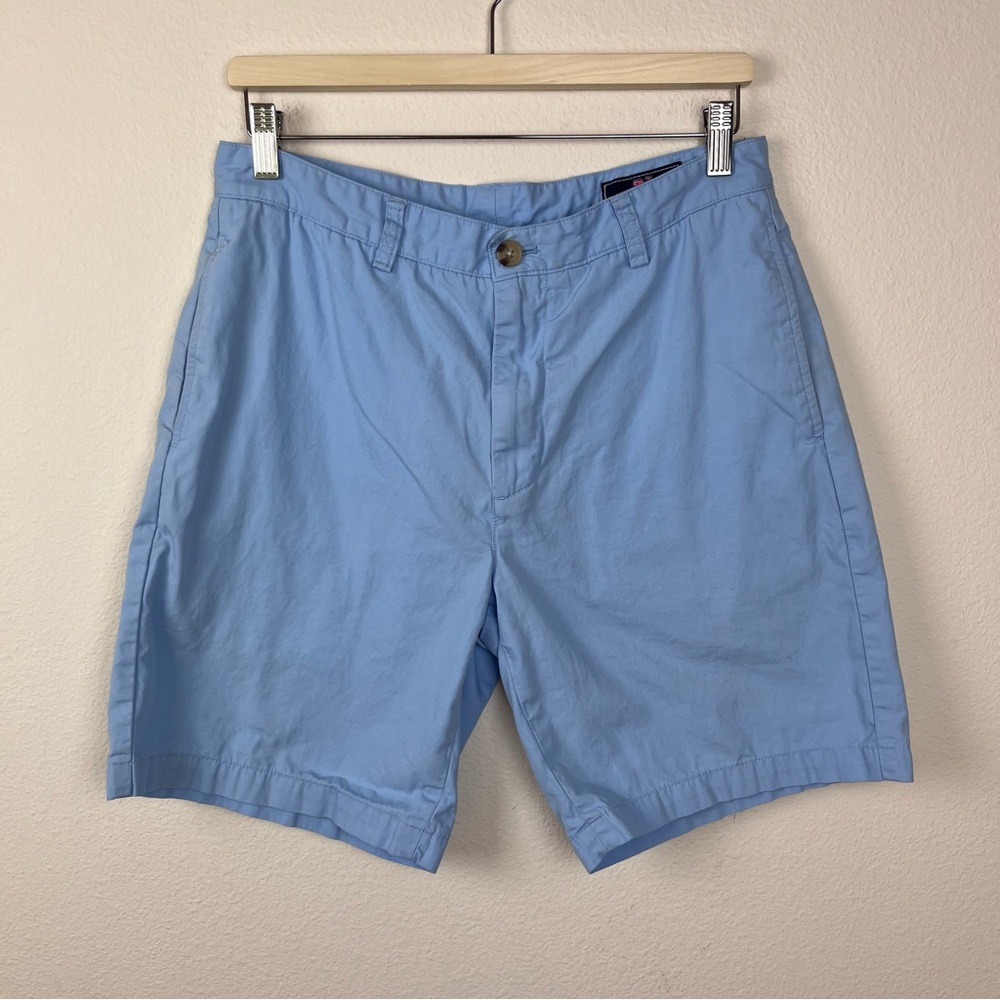 Vineyard Vines Shorts Mens Thirty Two Chino Flat Front Preppy Coastal Basic Blue